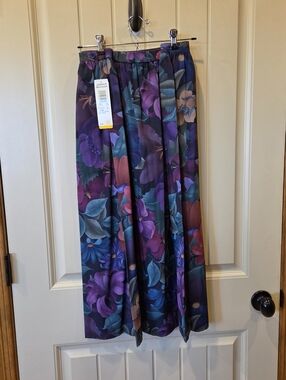 NWT Vintage Alfred Dunner Floral Maxi Skirt Size 20 Plum Grandmacore USA